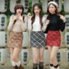 SK175 TIRAMISU SKIRT กระโปรงผ้าวูลลายสก็อต มีซับใน