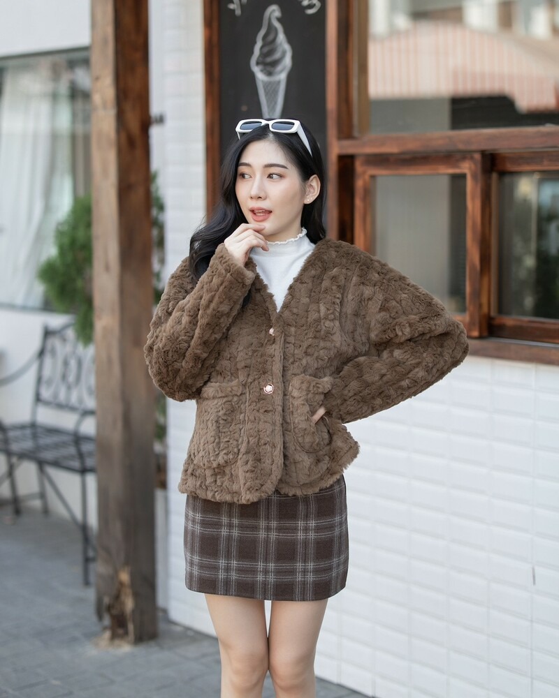 CO108 MINI FUR COAT เสื้อคลุมขนเฟอร์ - Image 3