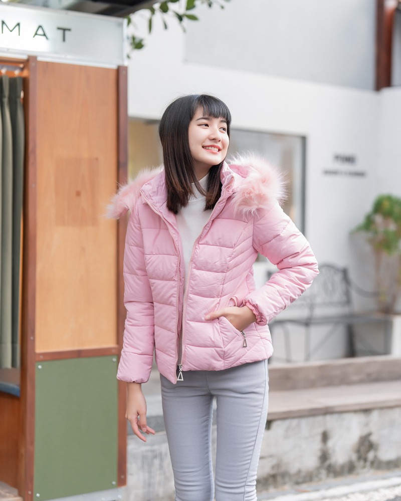 CO80 COLOR DOWN JACKET เสื้อกันหนาวแบบสั้นพร้อมเฟอร์ - Image 8