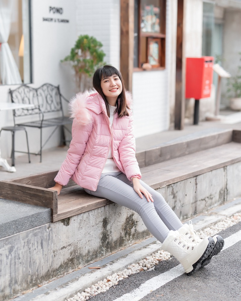 CO80 COLOR DOWN JACKET เสื้อกันหนาวแบบสั้นพร้อมเฟอร์ - Image 7