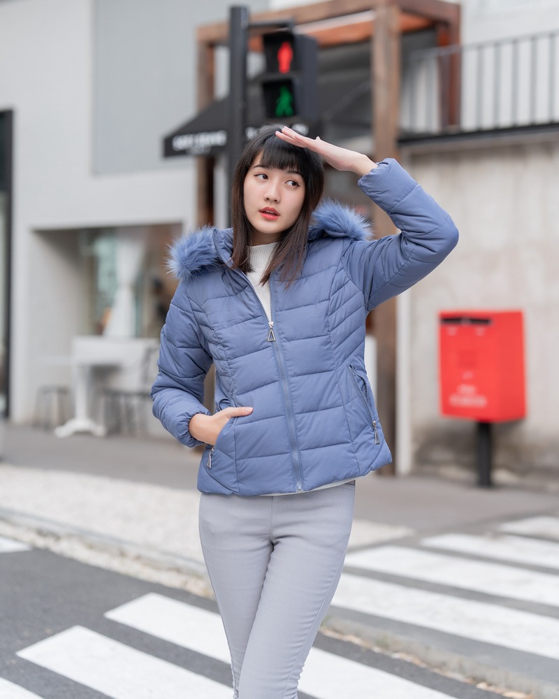 CO80 COLOR DOWN JACKET เสื้อกันหนาวแบบสั้นพร้อมเฟอร์ - Image 6