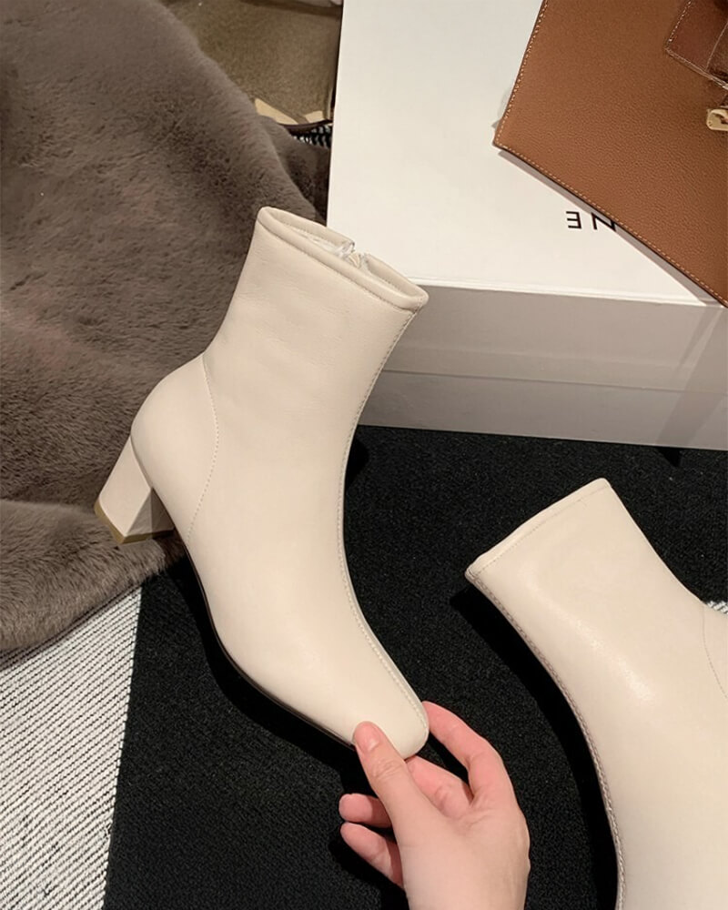 SH18 HEEL AND FUR BOOTS บูทส้นสูงลุยหิมะบุขนกันหนาว - Image 2