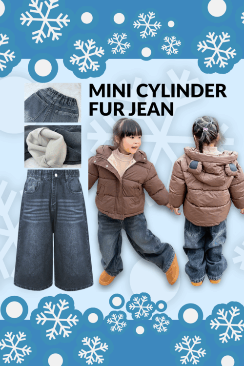 KP39 MINI CYLINDER FUR JEAN 💖 กางเกงยีนส์บุขน สำหรับเด็ก