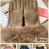 GO18 LEATHER WITH FUR GLOVE ถุงมือหนังแต่งขนเฟอร์