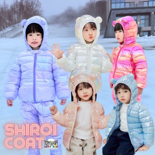 KC12 💖 SHIROI เสื้อโค้ทผ้าเมทัลลิค ล็อคความอุ่นสำหรับเด็ก