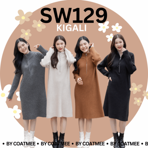 SW129 KIGALI เดรสสเวตเตอร์คอเต่ามีซิป