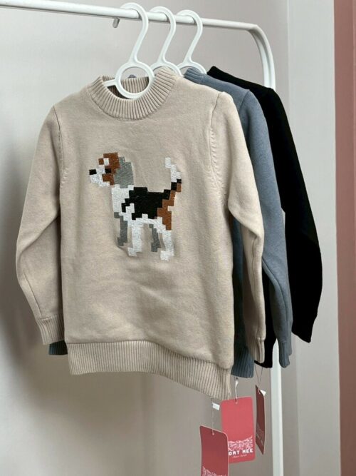 KS18 💖 MINI HAPPY DOG SWEATER สเวตเตอร์บุขนสำหรับเด็ก