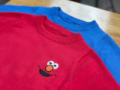 KS17💖MINI ELMO สเวตเตอร์คอกลม ไม่บุขนสำหรับเด็ก