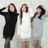 SW156 HANA SWEATER เสื้อสเวตเตอร์แต่งระบายลูกไม้