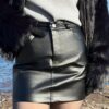 SK185 JESSIE SKIRT กระโปรงหนังทรงตรง