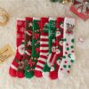 SO12 CHRISTMAS SNOW SOCK ถุงเท้าไหมพรมขนแกะแบบยาว