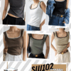 SW102 Strappy Tank Top เสื้อกล้ามผ้าร่องยืดคอเหลี่ยม