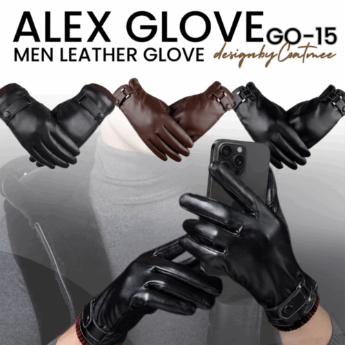 GO15 ALEX GLOVE ถุงมือหนังผู้ชายด้านในบุขน