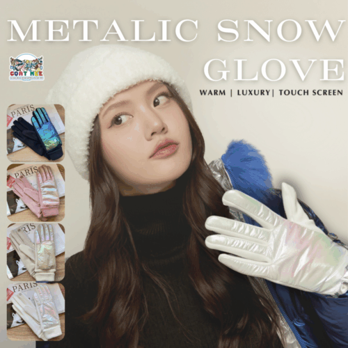 GO17 METALIC SNOW GLOVE ถุงมือเมทัลลิค บุขนกันหนาว ลุยหิมะ