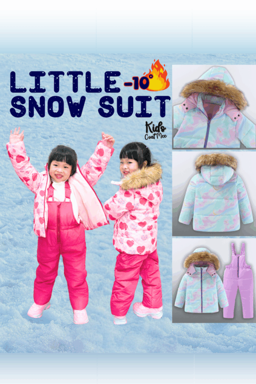KC32 💖 ชุดสกีแต่งลายสำหรับเด็กเสื้อ+กางเกง -10° LITTLE SNOW SUIT