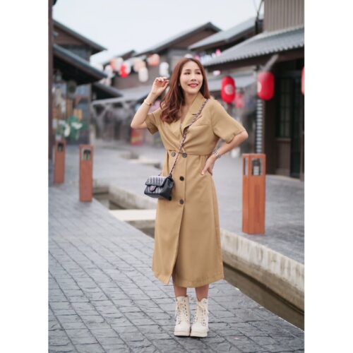 DA21 TRENCH DRESS เทรนช์เดรสผ้าสูท