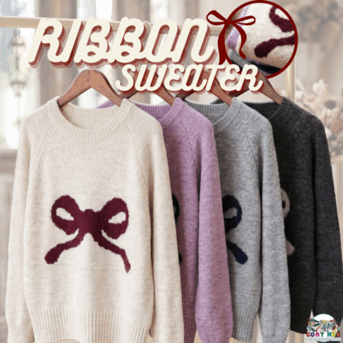 SW206 RIBBON SWEATER สเวตเตอร์ผสมวูลแต่งลาายโบว์