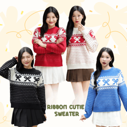 SW208 RIBBON CUTIE SWEATER สเวตเตอร์ผสมขนวูล