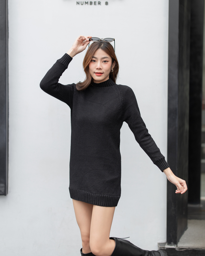 SW76 MINI DRESS COTTON CANDY เสื้อสเวตเตอร์บุขนทรงเดรส